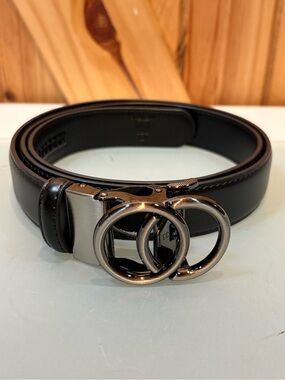 Milorde Genuine Leather Ratchet Adjustable Belt Black Unisex